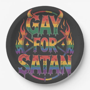 Hail Gay Satan Rainbow Baphomet Devil Goat LGBTQ Pappteller