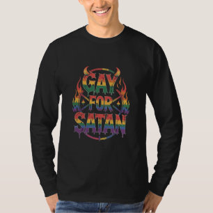 Hail Gay Satan Rainbow Baphomet Devil Goat LGBTQ T-Shirt