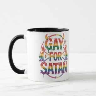 Hail Gay Satan Rainbow Baphomet Devil Goat LGBTQ Tasse