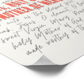 Hail, heilige Königin Gebet Poster (Ecke)