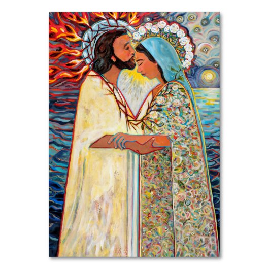 Hail Holy Queen Katholic Gebetskarte Tischnummer (Vorderseite)