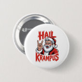 Hail Krampus Teufelshorn Krampus Rock Button (Vorne & Hinten)