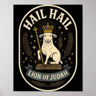 Hail Löwe von Juda - Fettes Emblem Jesus Christlic Poster