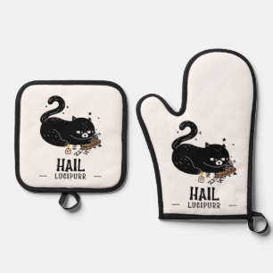 Hail Lucipurr Ofenhandschuh & Topflappen-Set