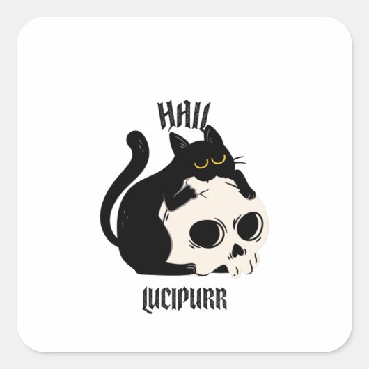 Hail Lucipurr Quadratischer Aufkleber (Vorderseite)