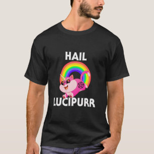 Hail Lucipurr Satan Cat Unicorn Goth Evil 666 Luci T-Shirt