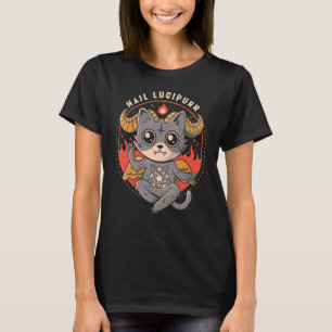 Hail Lucipurr - Süße Baphomet Katzen Dämon Kätzche T-Shirt