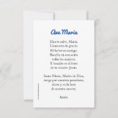 Hail Mary, Ave Maria Gebetkarte (Rückseite)