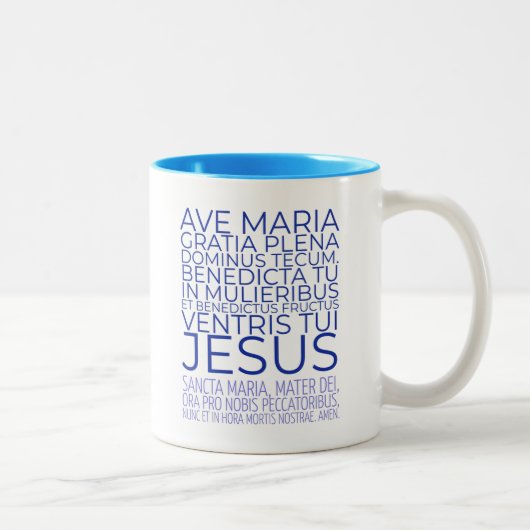 Hail Mary Ave Maria katholische lateinische Mass G Zweifarbige Tasse (Rechts)