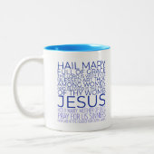 Hail Mary Ave Maria katholische lateinische Mass G Zweifarbige Tasse (Links)