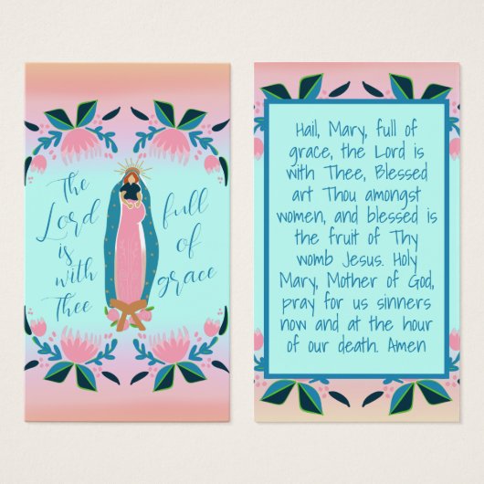 Hail Mary Gebet Katholische Kinder Heilige Karte (Vorne & Hinten)