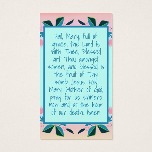 Hail Mary Gebet Katholische Kinder Heilige Karte (Rückseite)