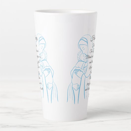 Hail Mary Gebet Latte Tasse (Vorderseite)