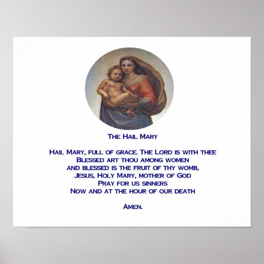 Hail Mary Gebet Poster (Vorne)