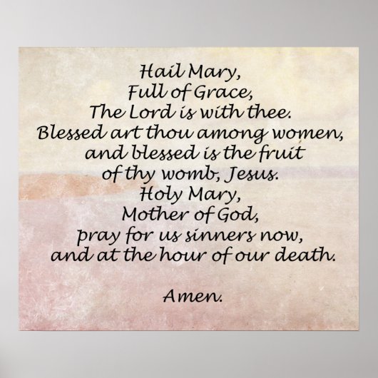 Hail Mary Gebet Religious Quotes Worte Poster (Vorne)