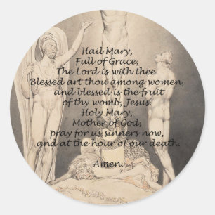 Hail Mary Gebet Religious Quotes Worte Runder Aufkleber