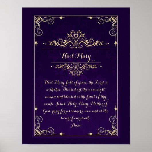 Hail Mary Katholic Prayer Poster (Vorne)
