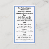 Hail Mary Latin und English Praetkarte Visitenkarte (Rückseite)