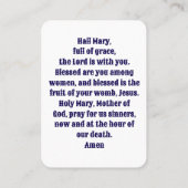 Hail Mary Praetkarte - Moderne Sprache Platzkarte (Rückseite)