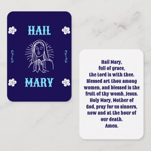 Hail Mary Prayer Card - Traditionelle Sprache Platzkarte (Vorne/Hinten)