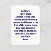 Hail Mary Prayer Card - Traditionelle Sprache Platzkarte (Rückseite)