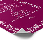 Hail Mary Prayer Elegant Burgundy Ivory Botanicals Poster (Ecke)