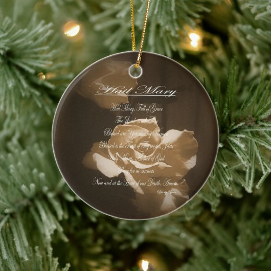 Hail Mary Prayer Keramik Ornament (Baum)