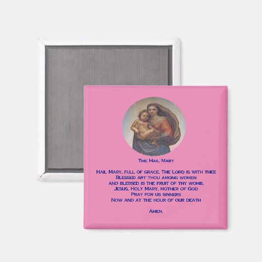 Hail Mary Prayer Magnet (Vorderseite/Rückseite)