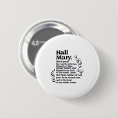 Hail Mary Prayer Marian Floral Christian Blessed M Button (Vorne & Hinten)