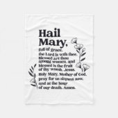 Hail Mary Prayer Marian Floral Christian Blessed M Fleecedecke (Vorderseite)