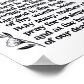 Hail Mary Prayer Marian Floral Christian Blessed M Poster (Ecke)