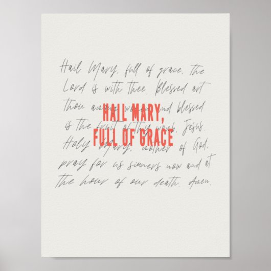 Hail Mary Prayer Poster (Vorne)