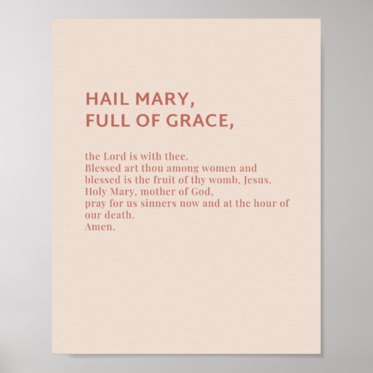 Hail Mary Prayer Poster (Vorne)