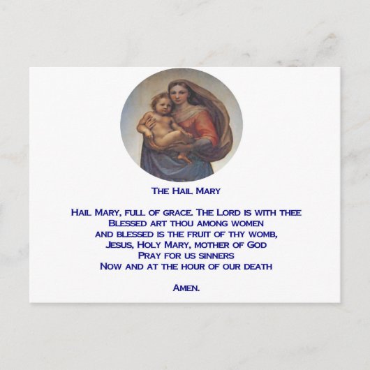 Hail Mary Prayer Postkarte (Vorderseite)
