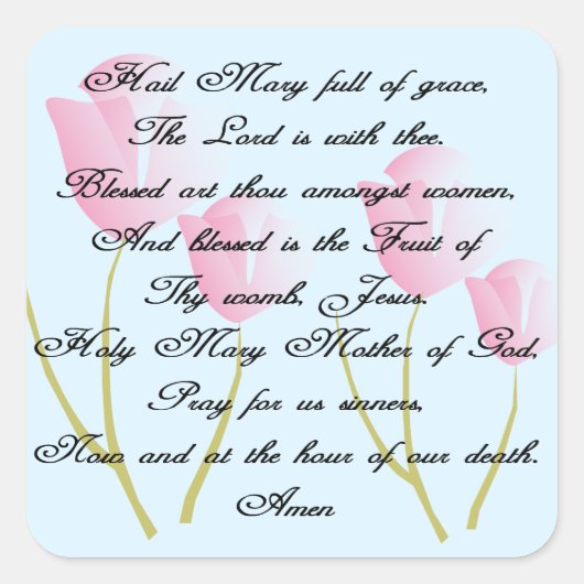 Hail Mary Prayer Quadratischer Aufkleber (Vorderseite)