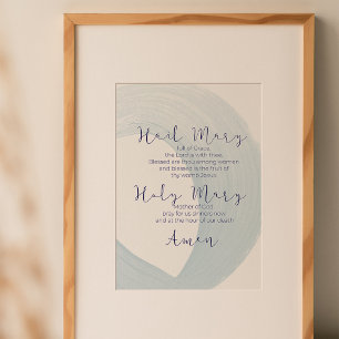 Hail Mary Prayer Wall Art Poster