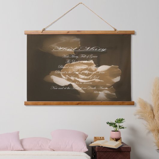 Hail Mary Prayer Wandteppich Mit Holzrahmen (Schlafzimmer)