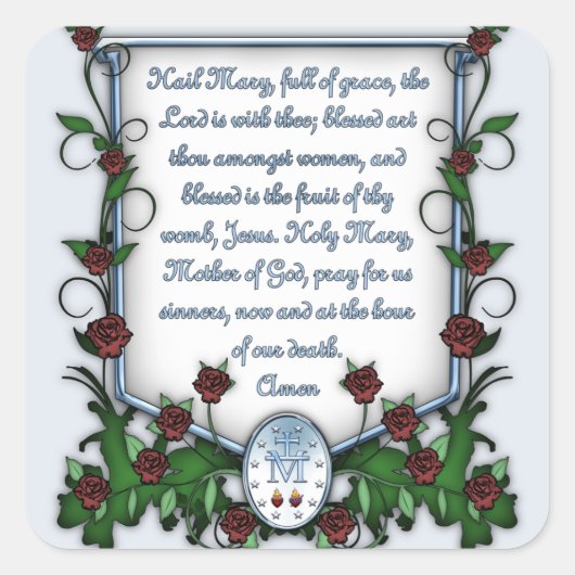 Hail Mary Quadratischer Aufkleber (Vorderseite)