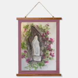 Hail Mary Wood Topped Wall Tapestry Wandteppich Mit Holzrahmen