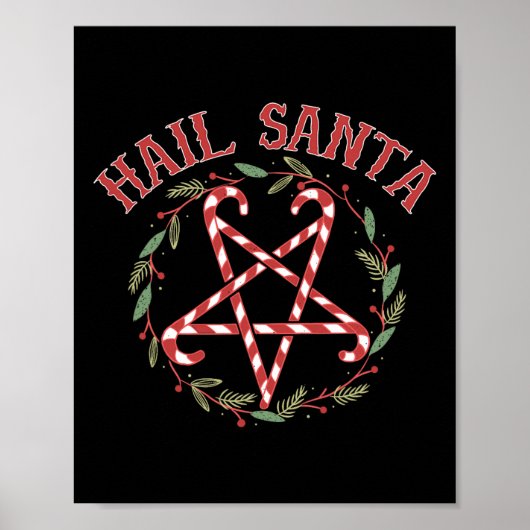 Hail Santa Christmas Krampus Kleidung Poster (Vorne)