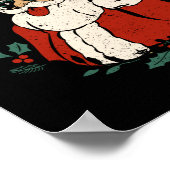 Hail Santa Claus Sleigher Christmas Rock Metal Poster (Ecke)