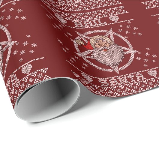 Hail Santa Claus Ugly Christmas Geschenkpapier (Rolleneckpunkt)