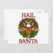 Hail Santa Feiertagspostkarte (Vorne/Hinten)