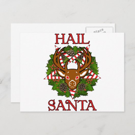 Hail Santa Feiertagspostkarte (Vorne/Hinten)