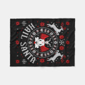 Hail Santa hässlicher Weihnachtspullover meditiere Fleecedecke (Vorderseite (Horizontal))