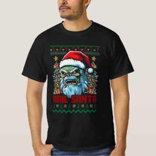 Hail Santa Heavy Metal Headbanger Uganda Weihnacht T-Shirt