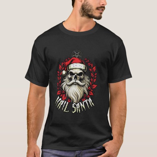 Hail Santa Pagan Happy Solstice Gothic Christmas D T-Shirt (Vorderseite)