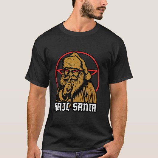Hail Santa Pagan Happy Solstice Gothic Christmas M T-Shirt (Vorderseite)