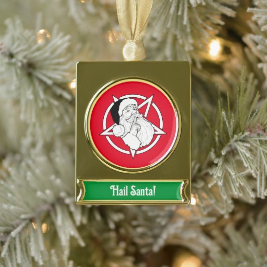 Hail Santa! Pentagramm Banner-Ornament Gold (Baum)