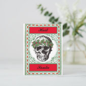 Hail Santa Skull Weihnachtskarte Postkarte (Stehend Vorderseite)